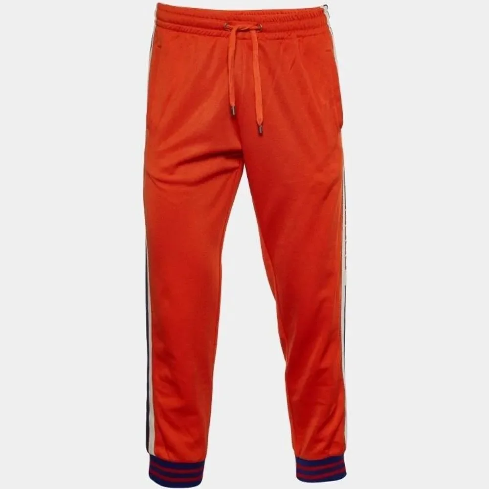 Gucci Orange Technical Jersey Track Suit Jogger Pants Web Men's XXL